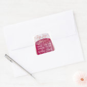 Sip Hooray Waterverf Rode Wijn Trouwdouche Vierkante Sticker (Envelop)