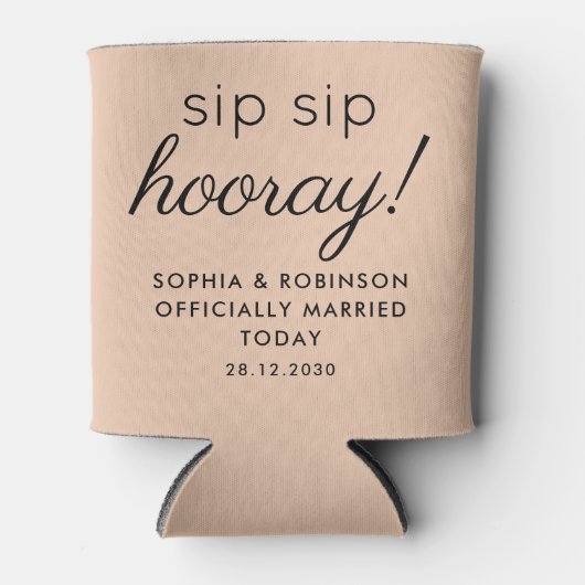 Sip Hooray Wedding Favoriet Desert Sand Funny Blikjeskoeler (Voorkant)