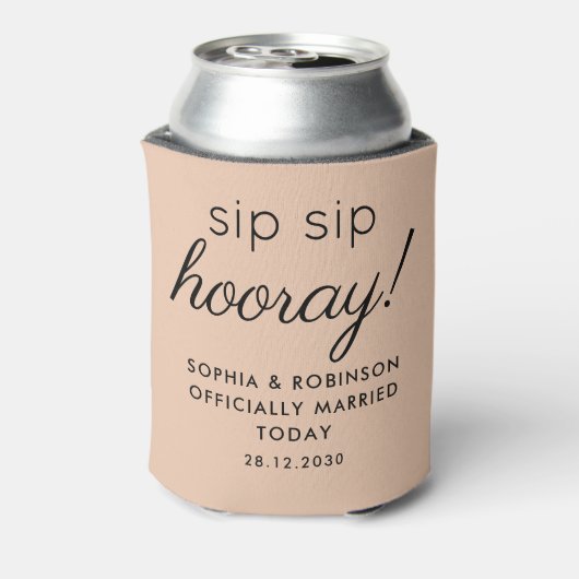 Sip Hooray Wedding Favoriet Desert Sand Funny Blikjeskoeler (Blikje Achterkant)