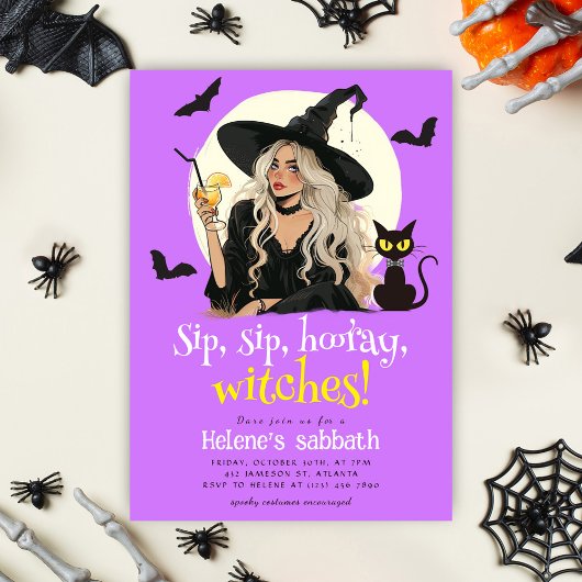 Sip Hooray Witches Volwassen Halloween feest Kaart