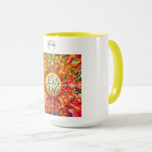 Sip in Faith: Jesus is King Coffee Mok (Voorkant rechts)