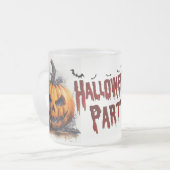 🎃 Sip in Spooky Style Halloween Frosted Glass Mok (Voorkant links)