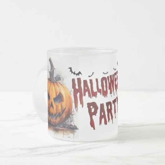 🎃 Sip in Spooky Style Halloween Frosted Glass Mok (Voorkant links)