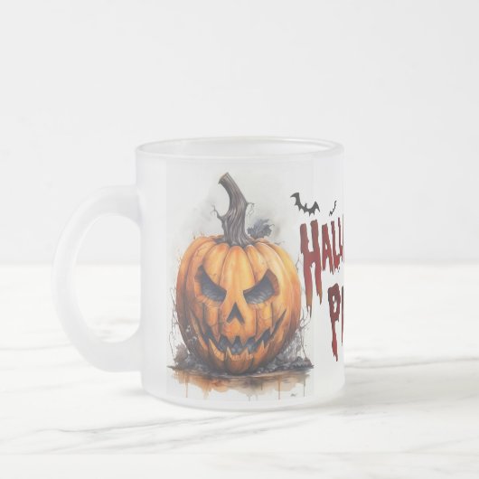 🎃 Sip in Spooky Style Halloween Frosted Glass Mok (Links)