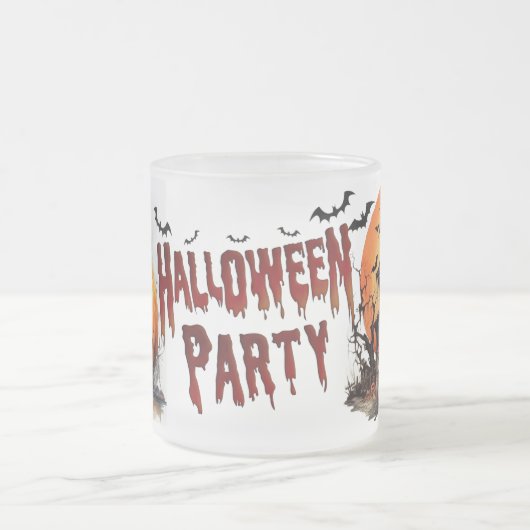 🎃 Sip in Spooky Style Halloween Frosted Glass Mok (Center)