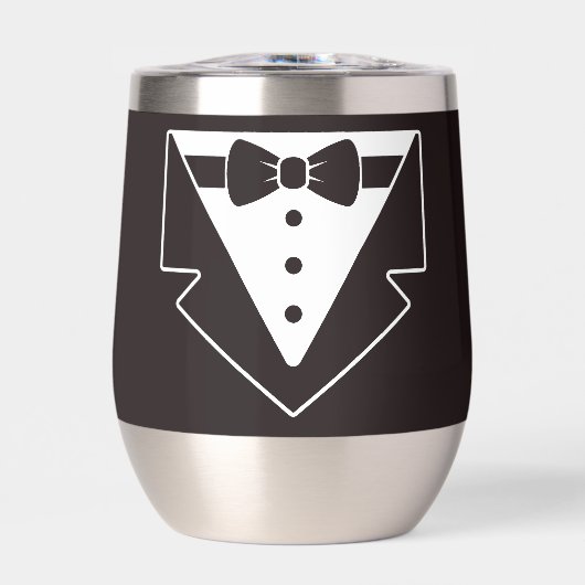 Sip in stijl - Tuxedo Stemless Wine Tumbler (Voorkant)