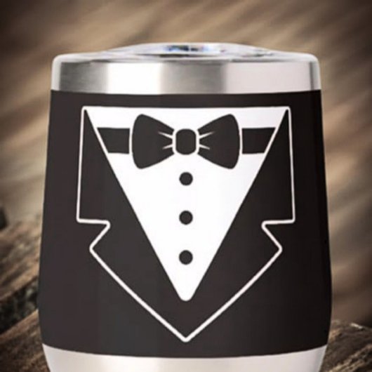Sip in stijl - Tuxedo Stemless Wine Tumbler