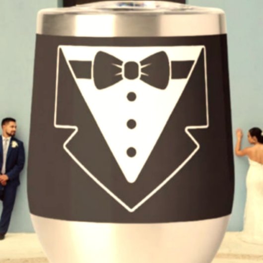 Sip in stijl - Tuxedo Stemless Wine Tumbler