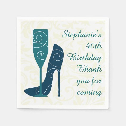 Sip in stijl Wijn Champagne Papier Servetten (Voorkant)