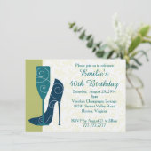 Sip in Style Wine Champagne Birthday-uitnodigingen Kaart (Staand voorkant)