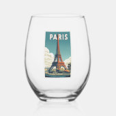 🗼 Sip in Style with a View of Paris! 🇫🇷🍷 Wijnglas Zonder Voet (Voorkant)