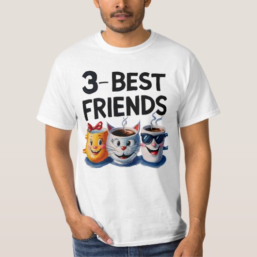 Sip, lachen, herhalen: 3 beste vrienden koffie Mok T-shirt (Voorkant)