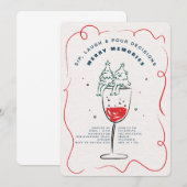 SIP, LAUGH & POUR DECISIONS CHRISTMAS PARTY KAART (Voorkant / Achterkant)