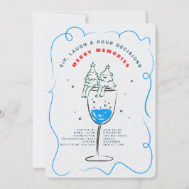 SIP, LAUGH & POUR DECISIONS CHRISTMAS PARTY KAART