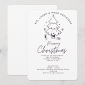 SIP, LAUGH & POUR DECISIONS CHRISTMAS PARTY KAART (Voorkant / Achterkant)