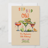Sip Margarita Kleurrijke Fiesta 30ste verjaardag Kaart (Voorkant)