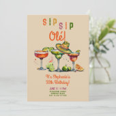 Sip Margarita Kleurrijke Fiesta 30ste verjaardag Kaart (Staand voorkant)