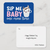 Sip me Baby Funny Coffee Pun Cute Valentijnsdag Notitiekaartje (Voorkant / Achterkant)