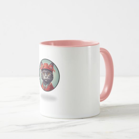 Sip met een miauw: Schattigee Cat Design Mok (Voorkant rechts)