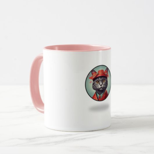 Sip met een miauw: Schattigee Cat Design Mok (Voorkant links)