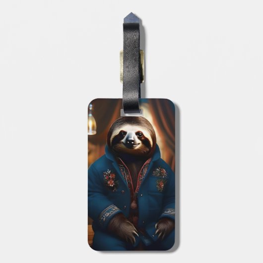 Sip 'n' Slow: de gezellige luiaard in een Drink ja Bagagelabel (Achterkant verticaal)