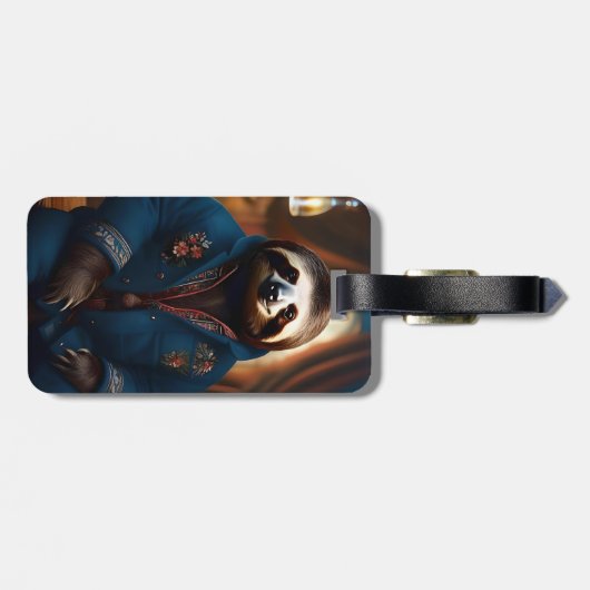 Sip 'n' Slow: de gezellige luiaard in een Drink ja Bagagelabel (Achterkant horizontaal)