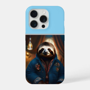 "Sip 'n' Slow: De luie luiaard in een drinkjas iPhone 15 Pro Case