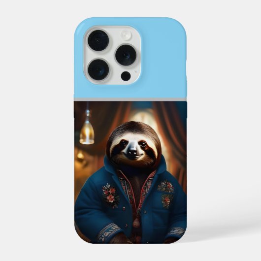"Sip 'n' Slow: De luie luiaard in een drinkjas iPhone Hoesje (Achterkant)