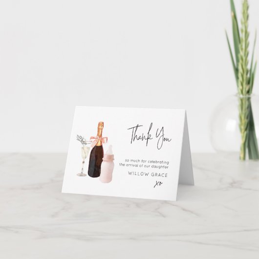 Sip n Zie Nieuwe baby ingevuld Hartelijk dank Bedankkaart (Voorkant)