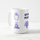  SIP OF PEACE, CLEAR YOUR MIND CERAMIC 15OZ MUG KOFFIEMOK (Voorkant links)