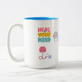 SIP OF PEACE, HEAL YOUR MIND 15OZ CERAMIC MUG TWEEKLEURIGE KOFFIEMOK