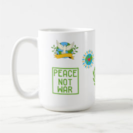  SIP OF PEACE,NOT WAR  15OZ CERAMIC MUG KOFFIEMOK