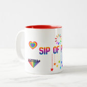 SIP OF PRIDE, LGBTQ+ 11OZ TWO-TONE CERAMIC MUG TWEEKLEURIGE KOFFIEMOK (Voorkant links)