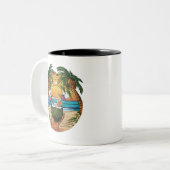 Sip on the Sun: Omarm de eindeloze zomervibes Tweekleurige Koffiemok (Voorkant links)
