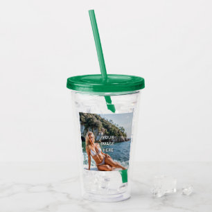 SIP! 🥤 Op maat gemaakte Acrylen Bekerkop met Riet Acryl Drinkbeker