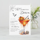 Sip op weg naar Halloween Kaart (Staand voorkant)