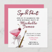 Sip & Paint Art 40e verjaardag uitnodiging (Voorkant / Achterkant)