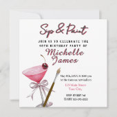 Sip & Paint Art 40e verjaardag uitnodiging (Voorkant)