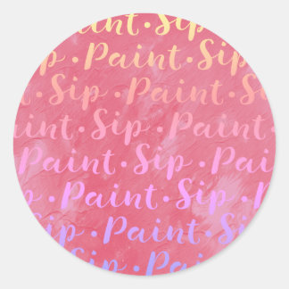 Sip & Paint Ronde Sticker