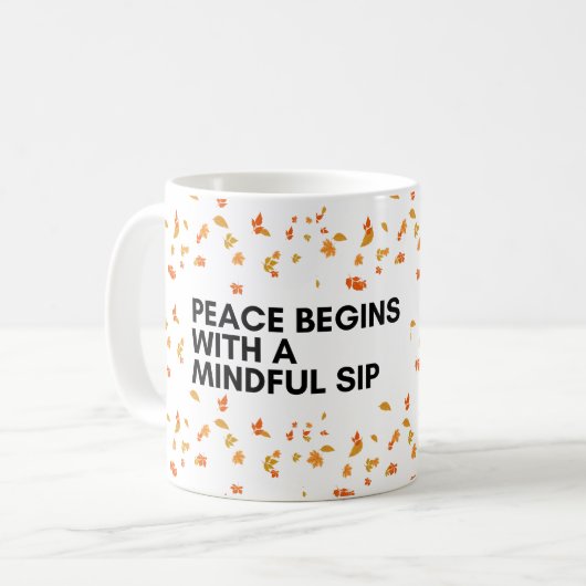SIP Peace Embrace Mindfulness Coffee Mok (Voorkant links)
