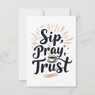Sip Pray Trust Koffie en Jezus Liefhebber Bedankkaart