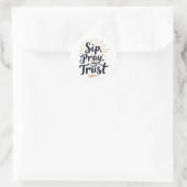 Sip Pray Trust Koffie en Jezus Liefhebber Ronde Sticker (Tas)