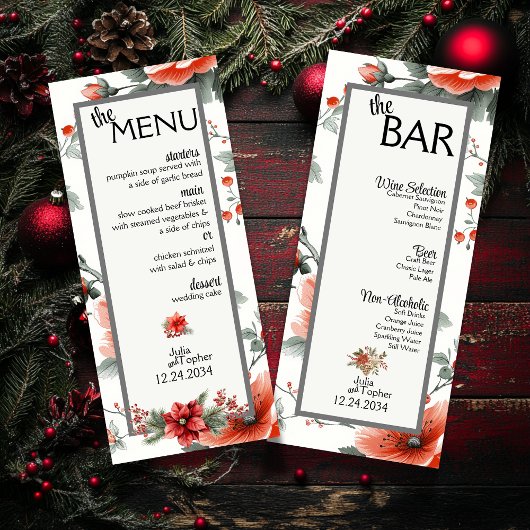 Sip, Savor en Sparkle: uw kerstbruiloft Menu