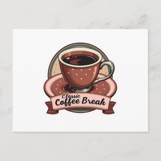 Sip & Savor: Groeten uit het Retro Café Briefkaart (Voorkant)