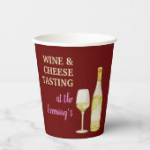 Sip & Savor Wijn & Kaas Party Cup Papieren Bekers (Voorkant)