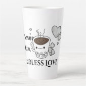 Sip Savour Love Mom Latte Mug Latte Mok (Voorkant)