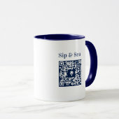 Sip & Sea Coffee Mug with QR Code Mok (Voorkant rechts)
