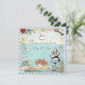 Sip & See  Alice in Wonderland Baby shower Kaart (Staand voorkant)