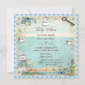 Sip & See  Alice in Wonderland Baby shower Kaart (Achterkant)