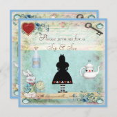 Sip & See  Alice in Wonderland Baby shower Kaart (Voorkant / Achterkant)